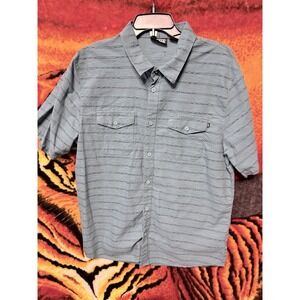 VANS Men's Woven Shirt Size L Sea Green Double Pocket Short Sleeve